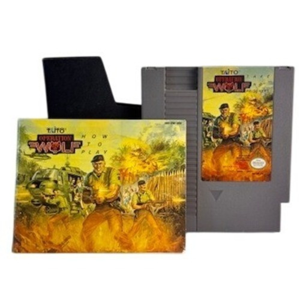 Operation Wolf Nintendo NES Taito 1989 Cartridge with Manual and Dust Sleeve